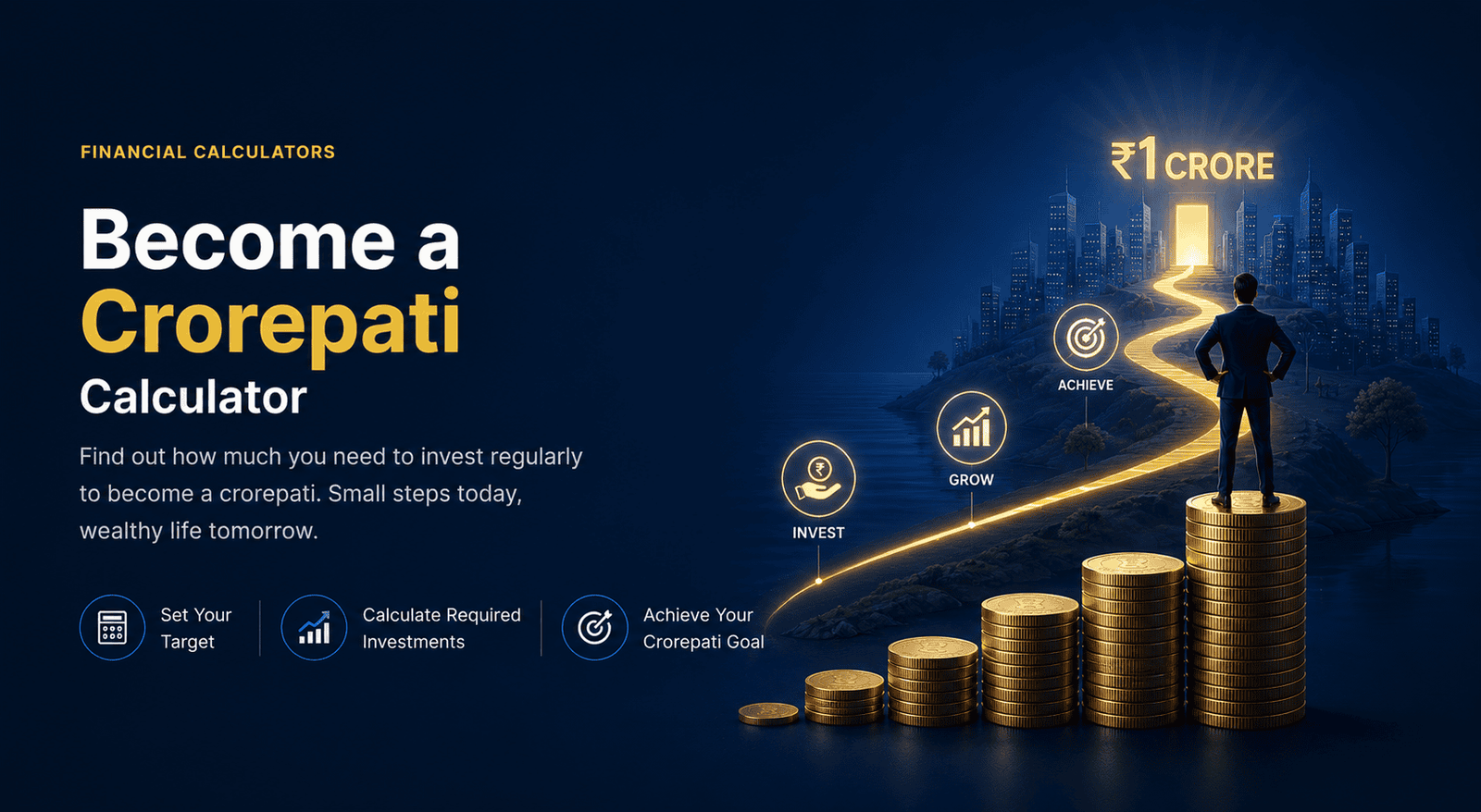Become a Crorepati — find the exact monthly SIP needed to reach your target corpus by your target age.